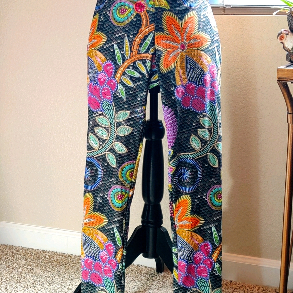 Women's Boho Floral Leggings Size S-M